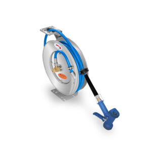 Manguera con Pistola y Carrete Retráctil Acero Inoxidable 10 m